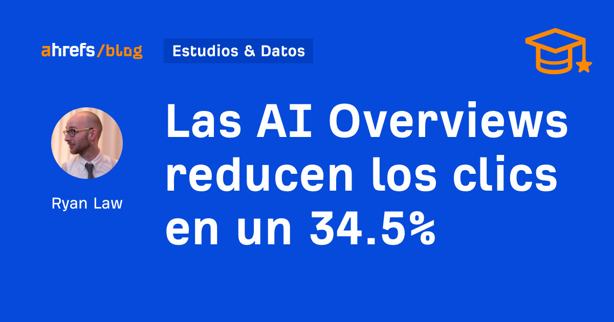 Ahrefs: Las AI Overviews reducen los clics en un 34.5%